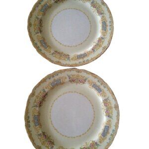 Noritake Grandeur Dinner Plates, Gold Trim (2)